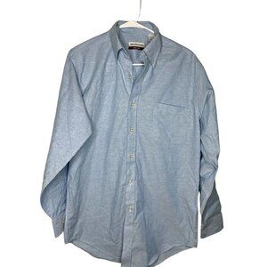 Manhattan Mens Button Front Long Sleeve Dress Shirt